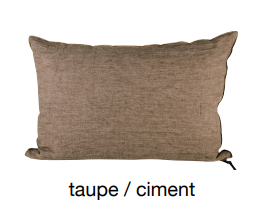 CRUMPLED WASHED LINEN - TAUPE/CIMENT 20x20