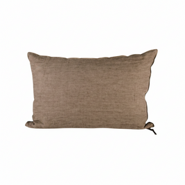 CRUMPLED WASHED LINEN - TAUPE/CIMENT 20x20