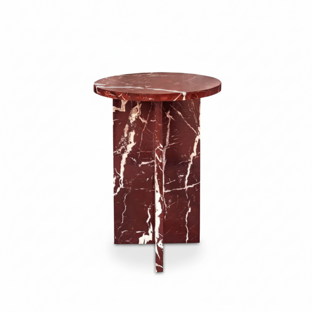 Grace Accent Table Rosso Levante Marble