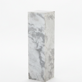 Modern Marble Pedestal White Grey Speckled Marble