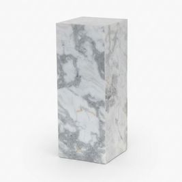 Modern Marble Small Pedestal White Grey Speckled Marble Fh Parcel Pack
