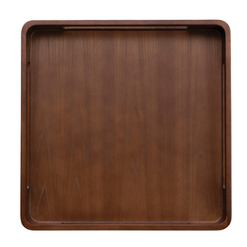 ASH WOOD TRAY W HANDLES, WALNUT FINISH
