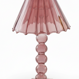GLASS SCALLOPED TABLE LIGHT TEALIGHT/TAPER HOLDER, 2 COLORS
