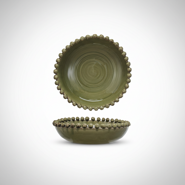 DECORATIVE TERRA-COTTA BOWL, GREEN