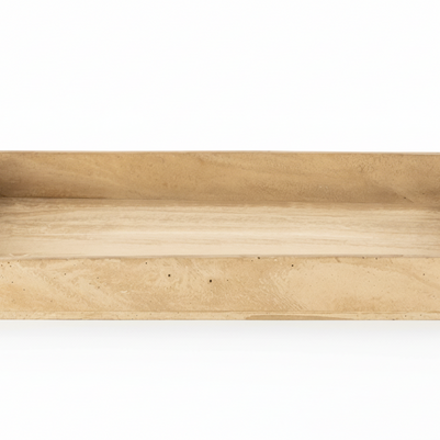 RECTANGULAR LARGE SERVING TRAY RESIN DIA 17.7” - BEIGE