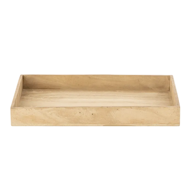 RECTANGULAR LARGE SERVING TRAY RESIN DIA 17.7” - BEIGE