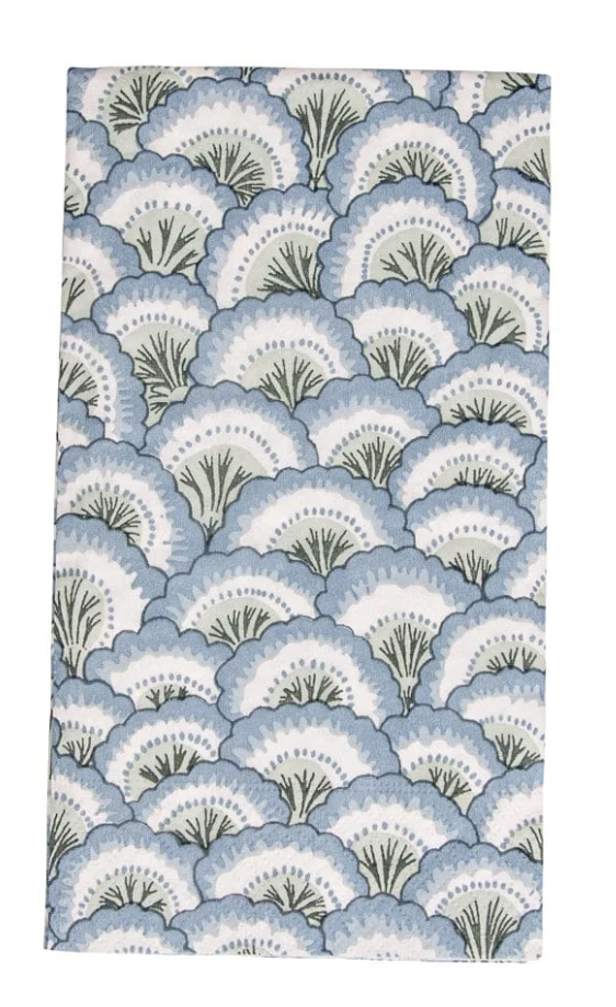 PONTCHARTRAIN SCALLOP BLUE - GUEST TOWEL