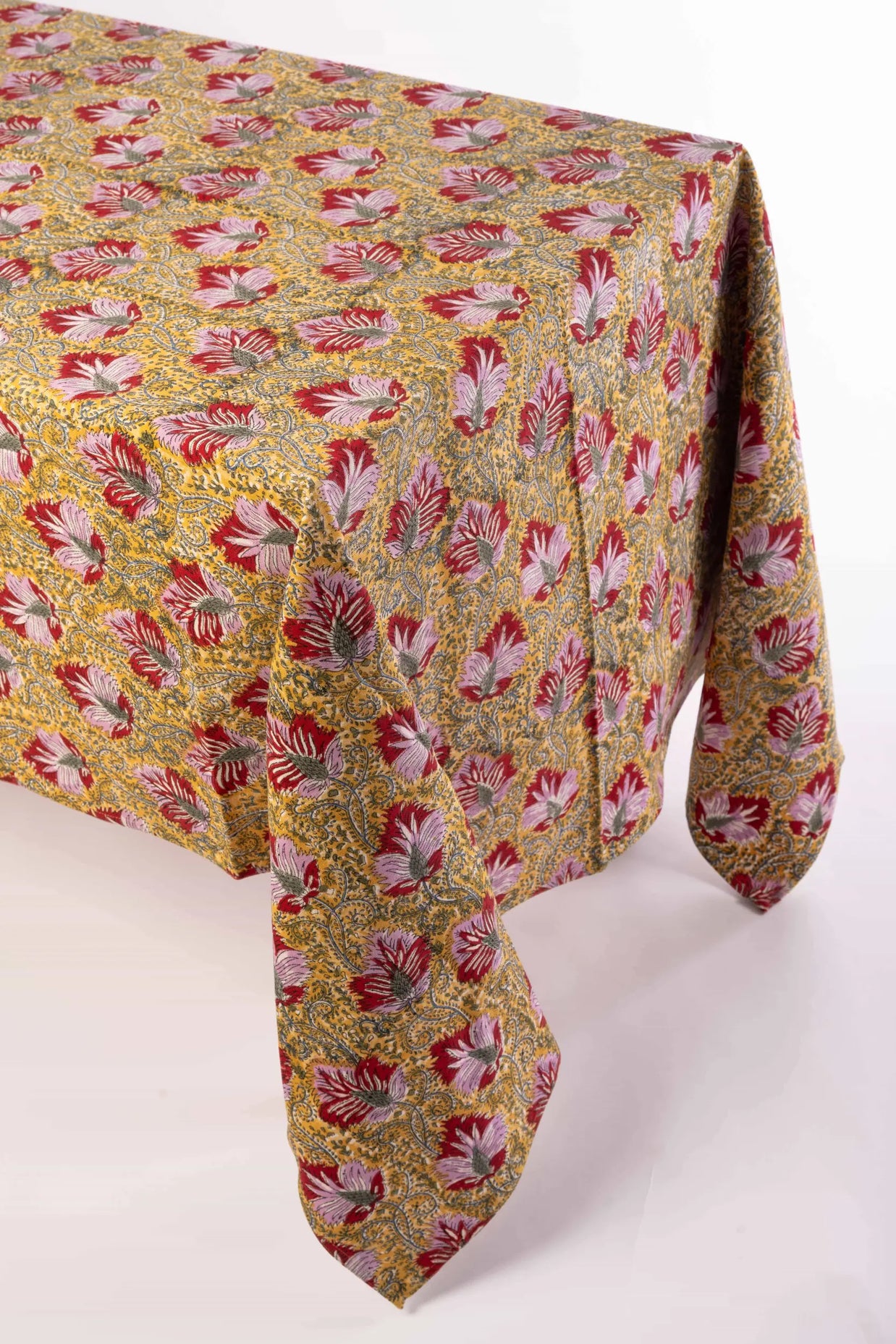 HANDPRINTED COTTON TABLECLOTH