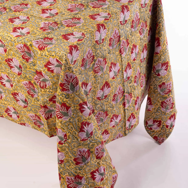 HANDPRINTED COTTON TABLECLOTH