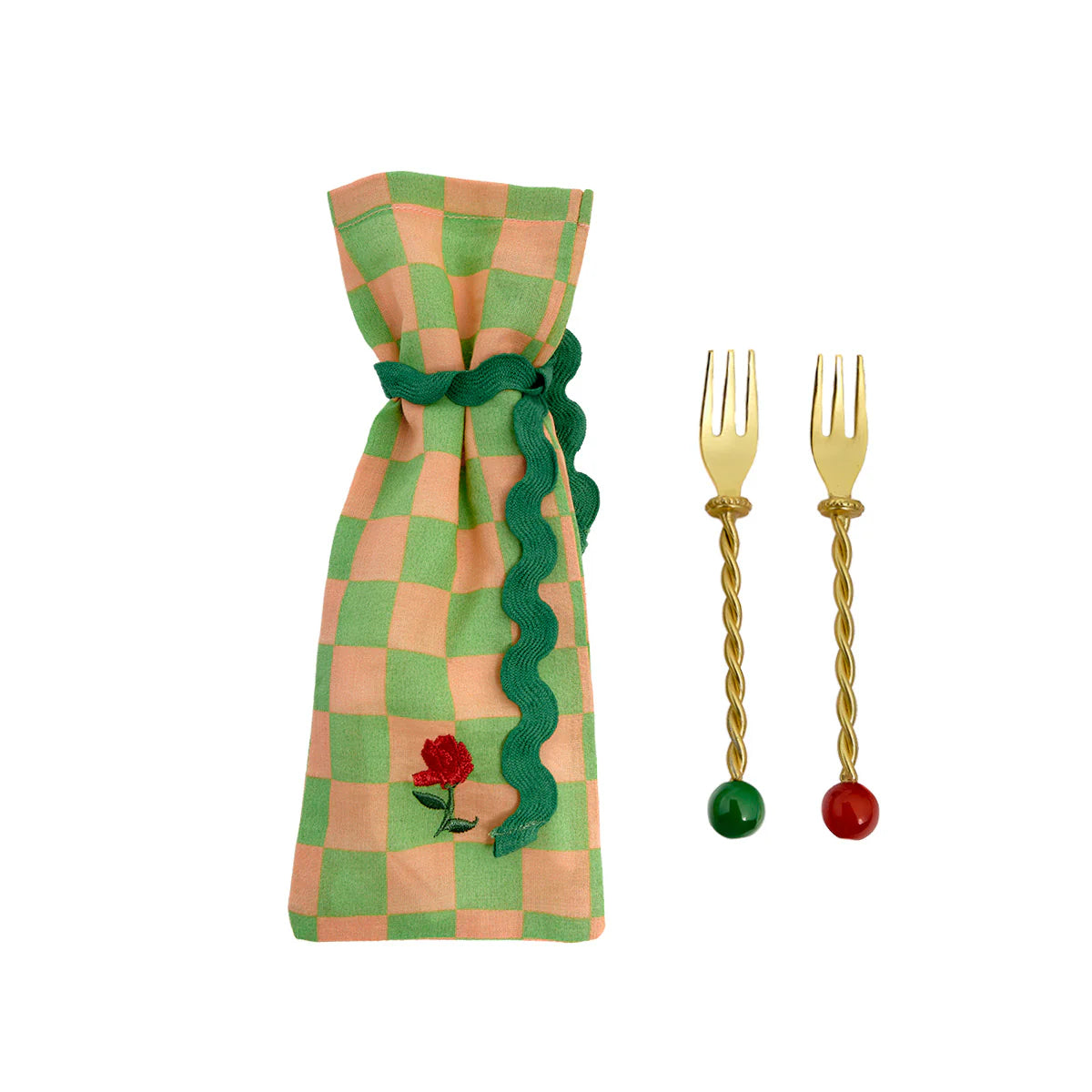 SET 2 GOLD FINISH STEEL FORKS