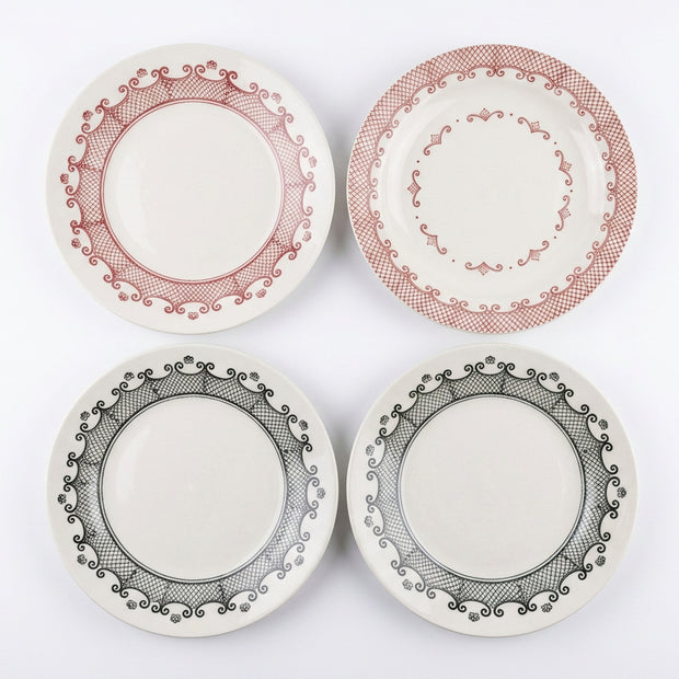STONEWARE PLATE W PATTERN, 2 COLORS