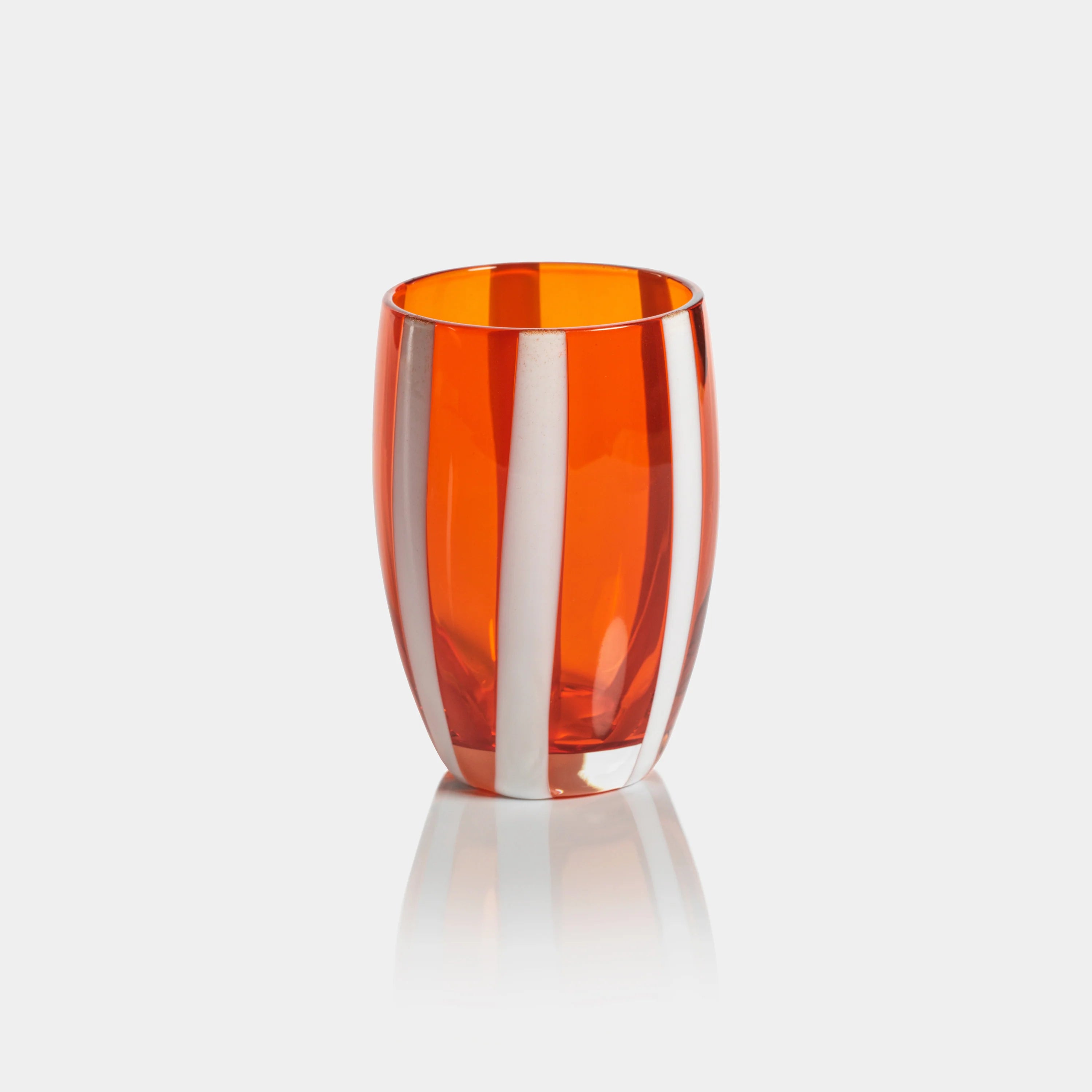 PORTOFINO STEMLESS GLASS WITH WHITE STRIPES - ORANGE