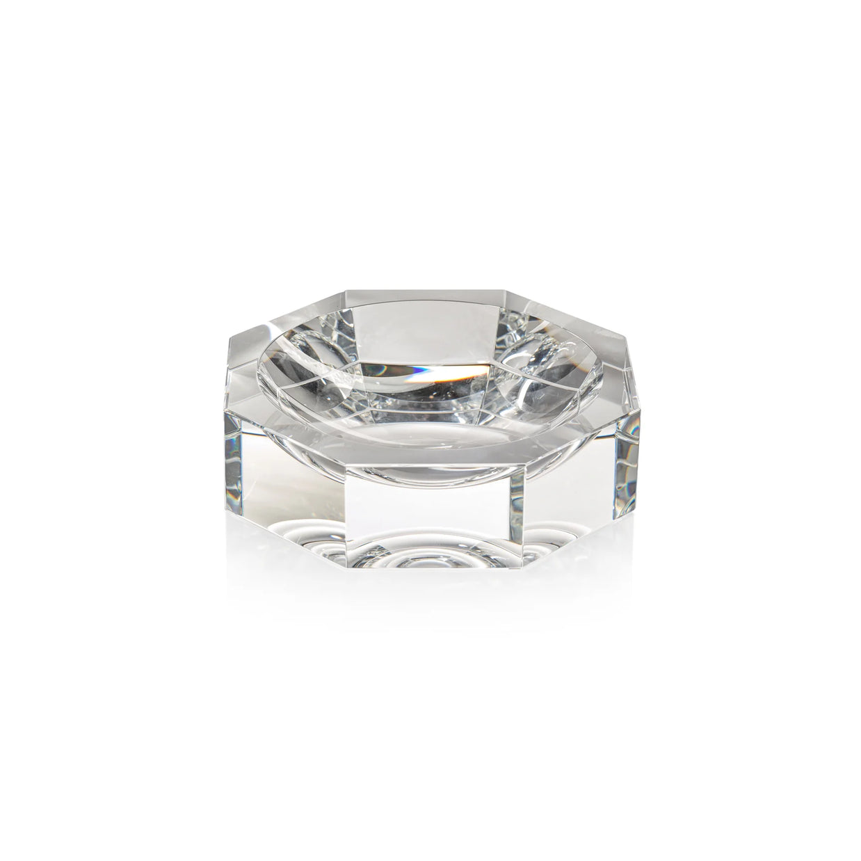 GLASS CRYSTAL OCTAGON BOWL CLEAR