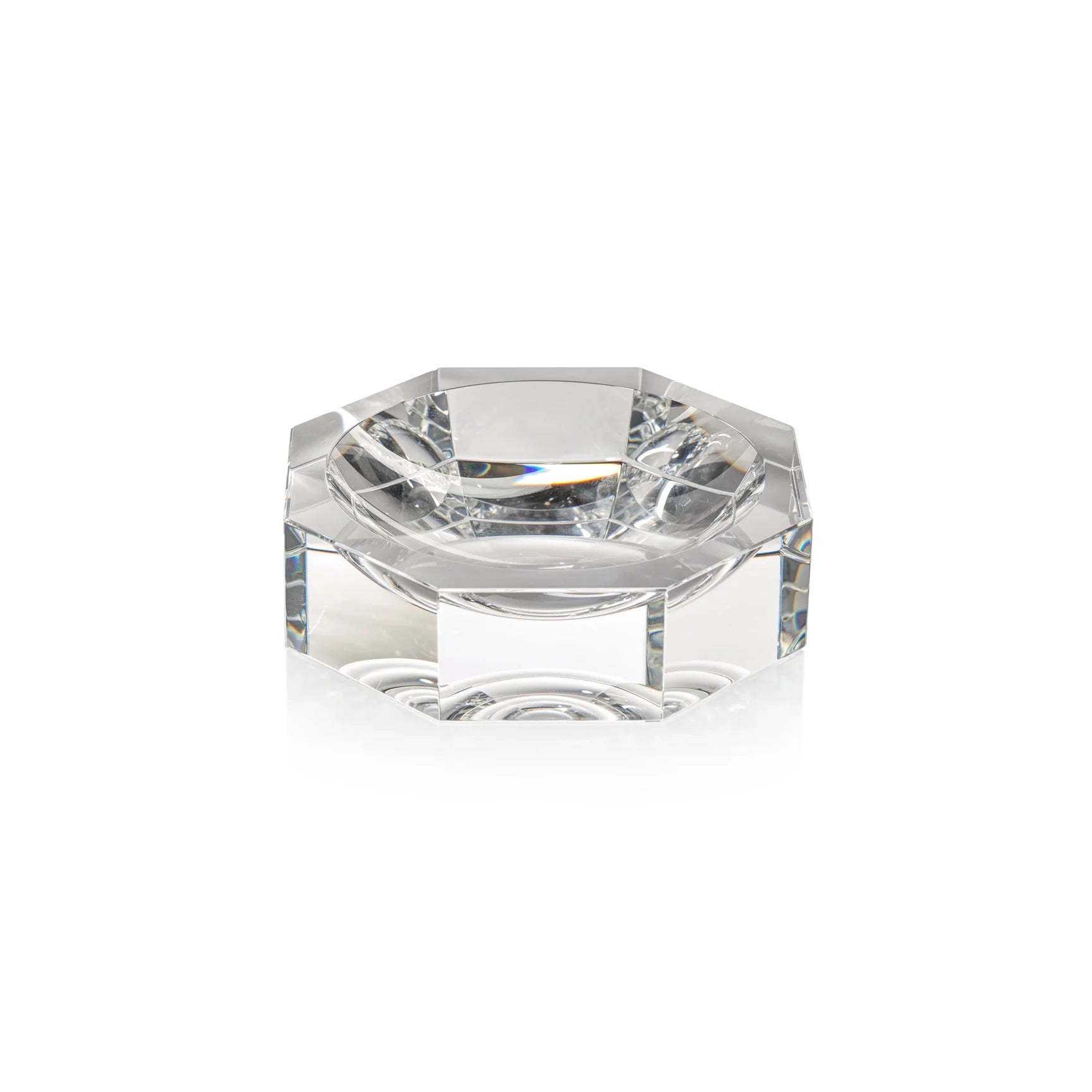 GLASS CRYSTAL OCTAGON BOWL CLEAR