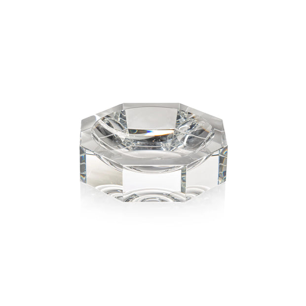GLASS CRYSTAL OCTAGON BOWL CLEAR