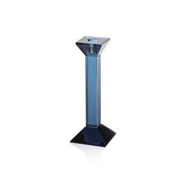 GLASS CRYSTAL TAPER HOLDER - DEEP BLUE