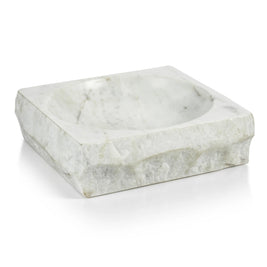 ROCK FINISH WHITE MARBLE SQUARE BOWL