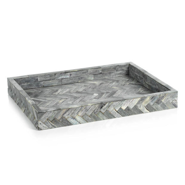 MAYFAIR WOVEN BONE TRAY LARGE