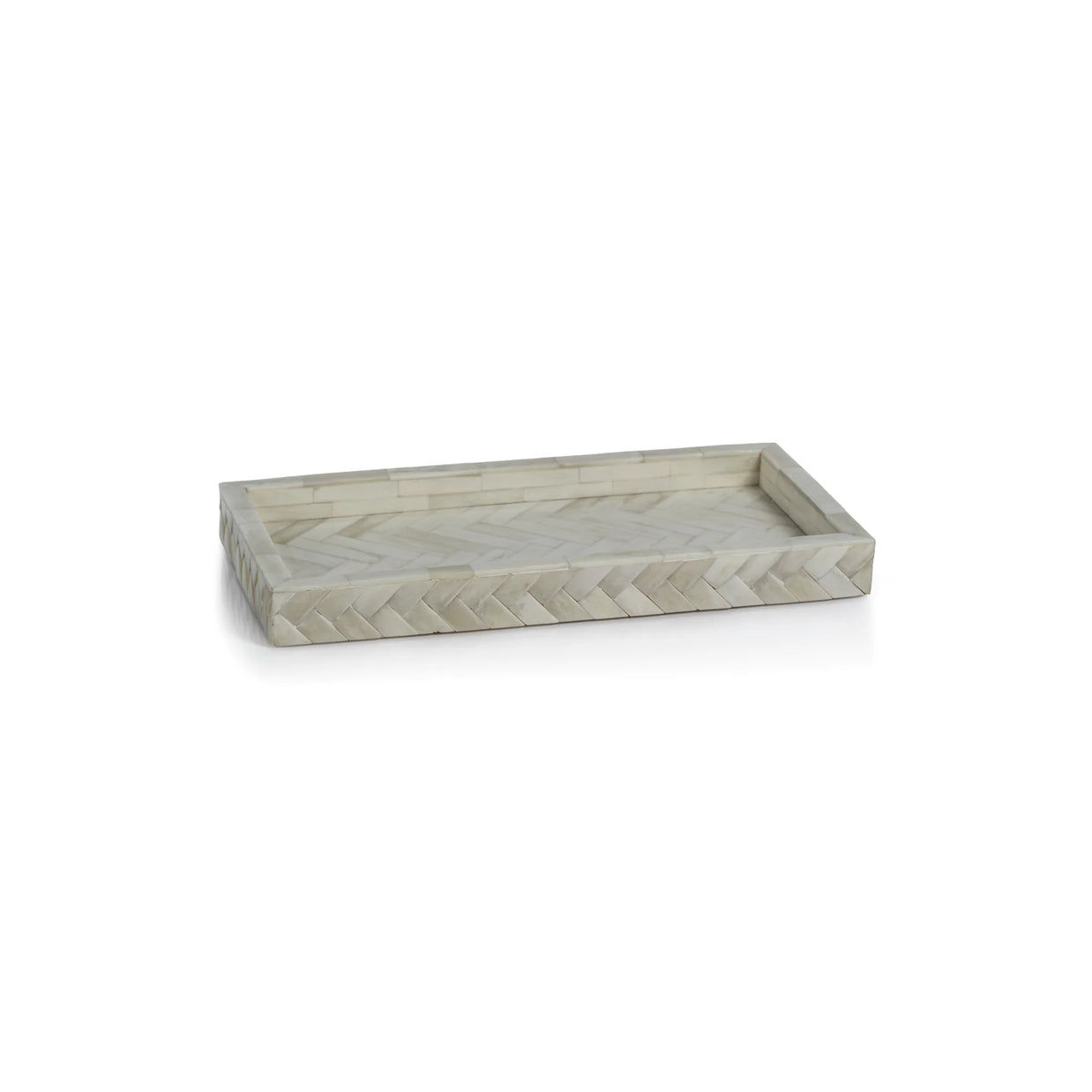 BONE BRAIDED TRAY WHITE SMALL