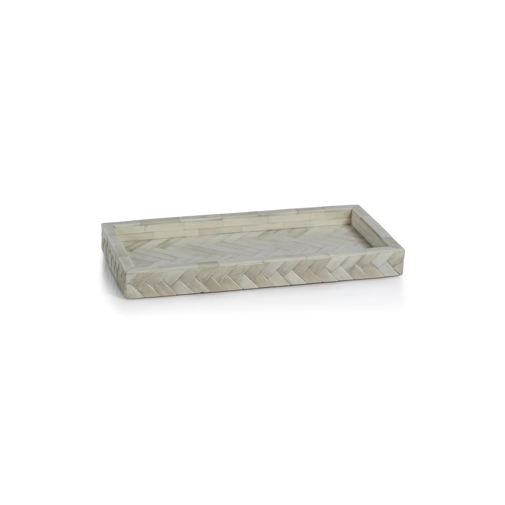 BONE BRAIDED TRAY WHITE SMALL