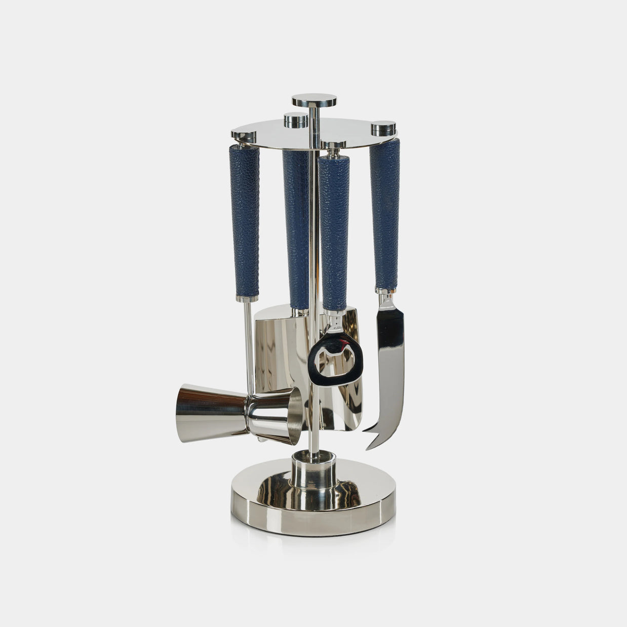 LAGUNA NICKEL & LEATHER BAR TOOL SET