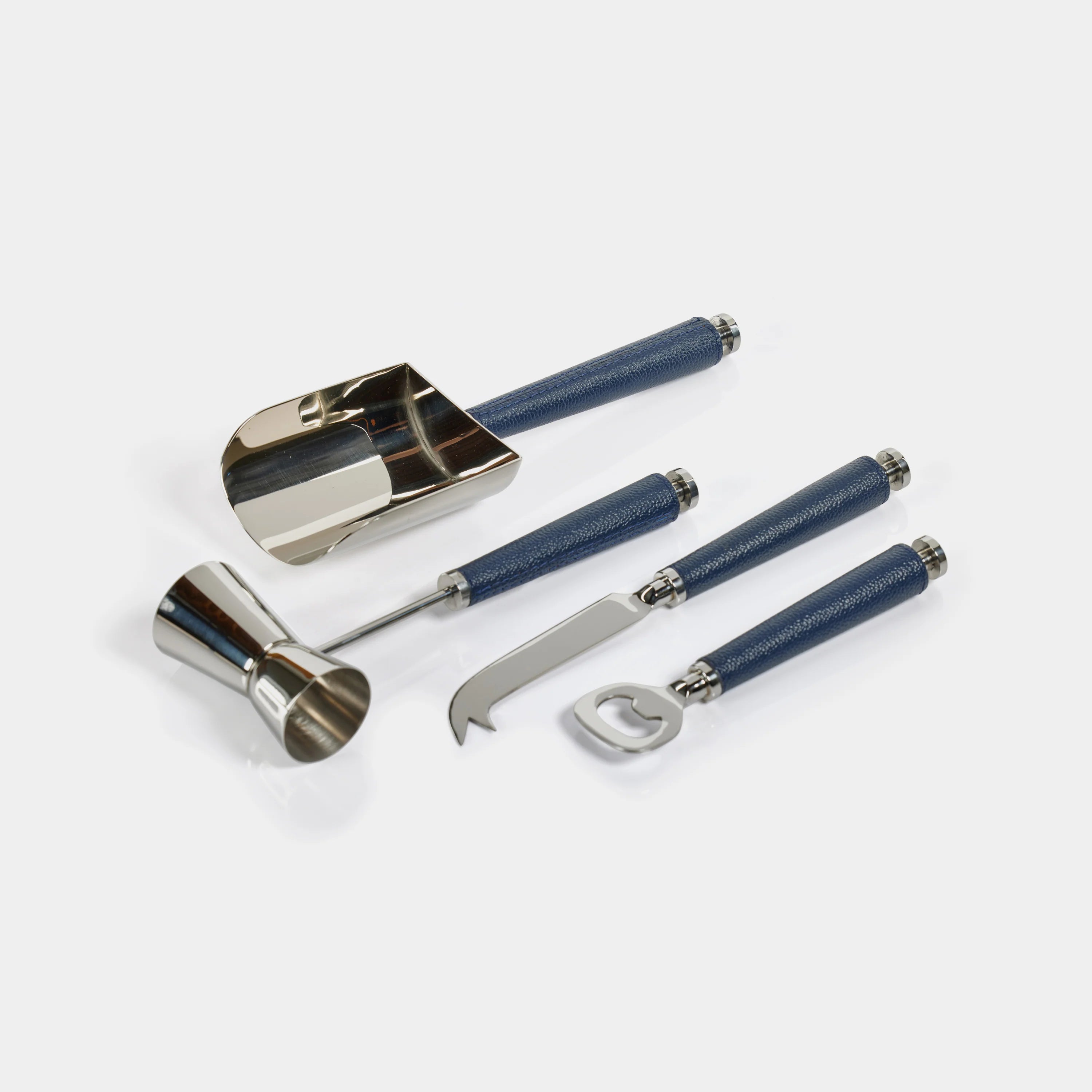 LAGUNA NICKEL & LEATHER BAR TOOL SET