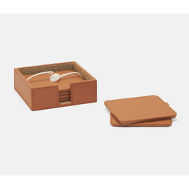 BRISBANE COGNAC COASTER SET OF 6