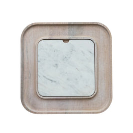 MANGO WOOD SERVING BOARD W/ REMOVABLE CHESSE/CUTTING BOARD - SET OF 2