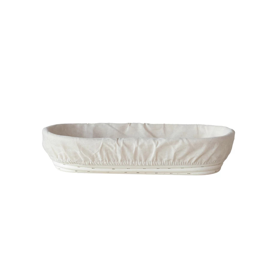 RATTAN BANNETON BREAD PROOFING BASKET W/ COTTON LINING