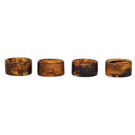 NAPKIN RINGS TORTOISE SHELL FINISH - SET OF 4