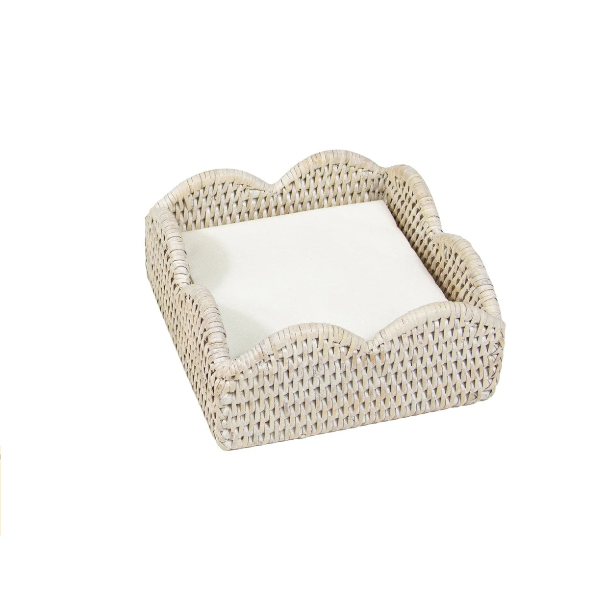 RATTAN SCALLOP COCKTAIL NAP HLD-CREAM
