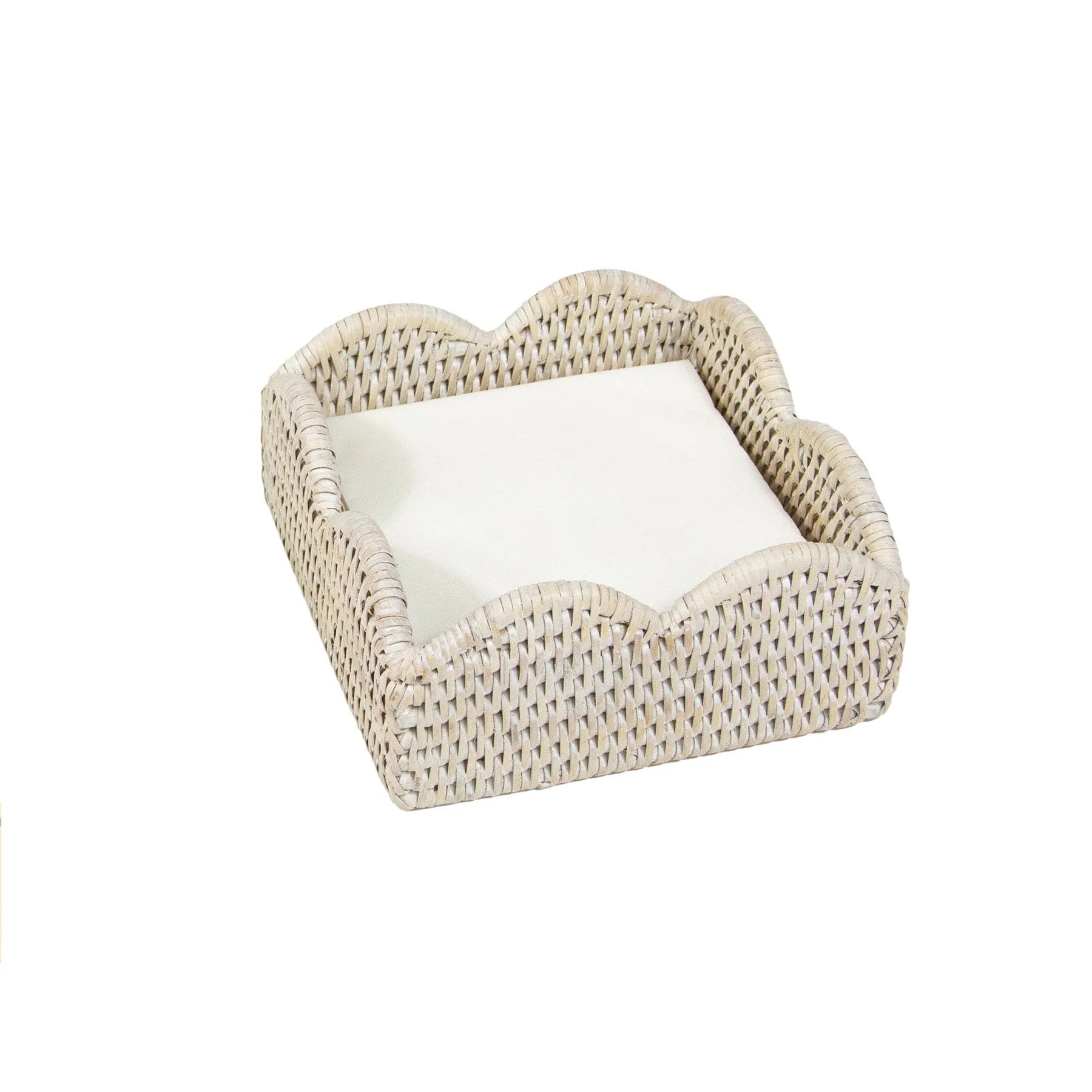 RATTAN SCALLOP COCKTAIL NAP HLD-CREAM