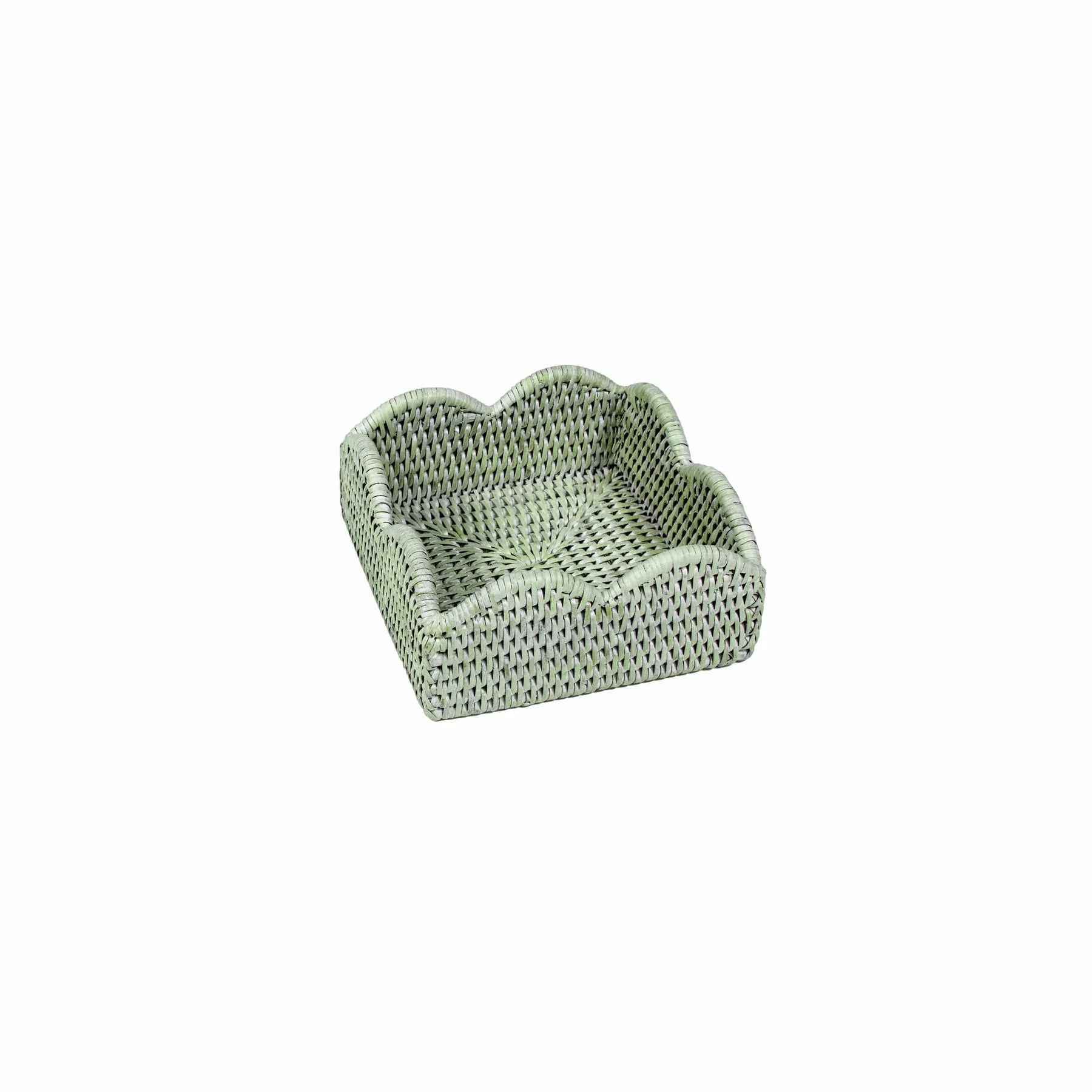 RATTAN SCALLOP COCKTAIL NAP HLD-GREEN