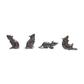 STONEWARE RAT, REACTIVE METALLIC GLAZE, 4 STYLES (EACH WILL VARY)