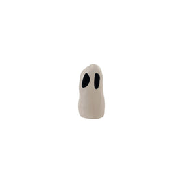 STONEWARE GHOST WITH CUT-OUTS, WHITE & BLACK