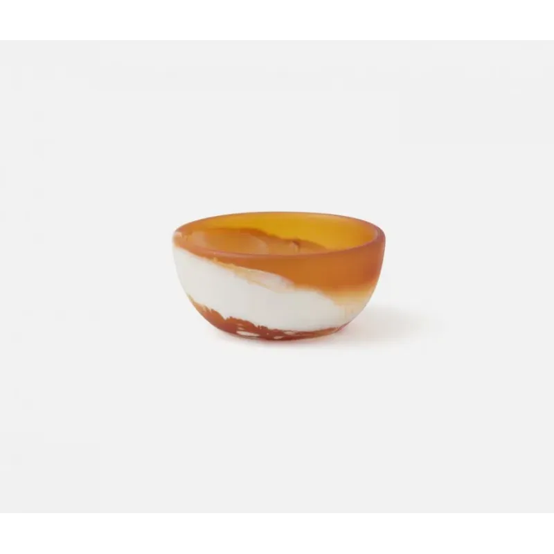 HUGO - AMBER SWIRLED MINI SERVING BOWL RESIN PACK/2