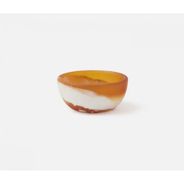 HUGO - AMBER SWIRLED MINI SERVING BOWL RESIN PACK/2