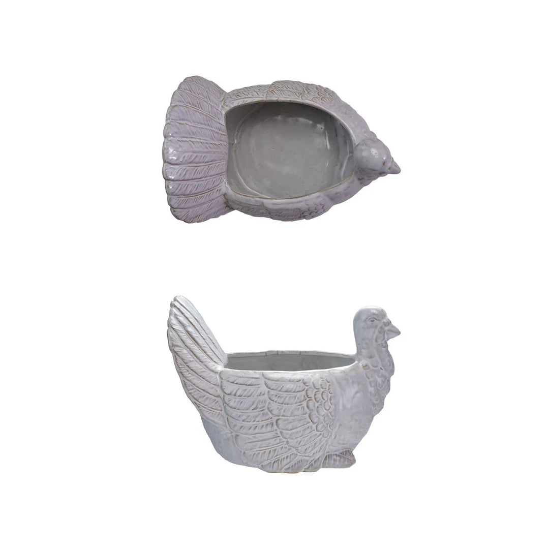 TURKEY SHAPED BOWL REACTIVE GLAZE