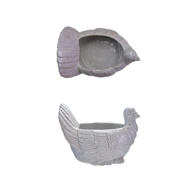 TURKEY SHAPED BOWL REACTIVE GLAZE