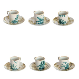LAS PALMAS COFFEE CUPS & SAUCER ASS 6