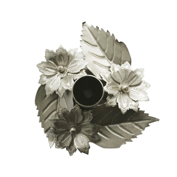 METAL PAPER HOLDER W/ POINSETTIAS & LEAVES