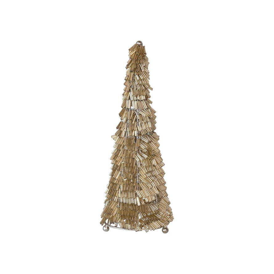 WIRE & GLASS BEAD CHRISTMAS TREE
