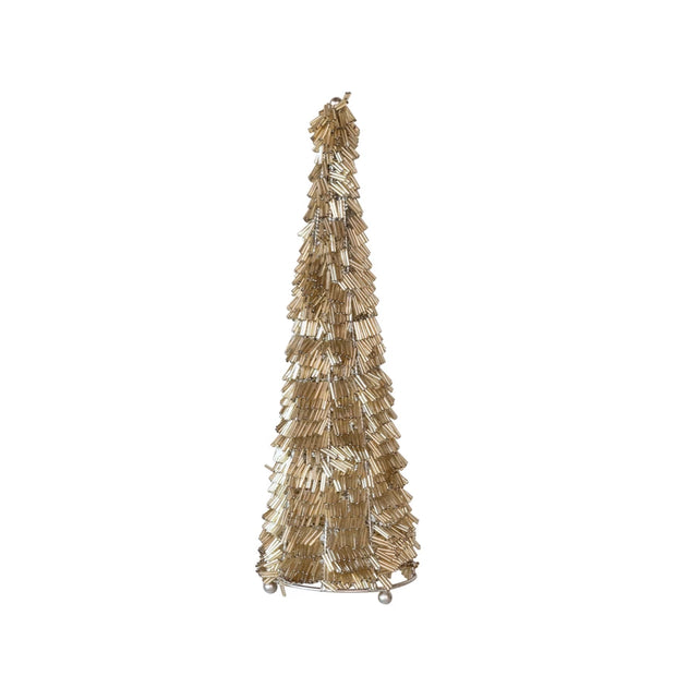 METAL & GLASS BEAD CHRISTMAS TREE