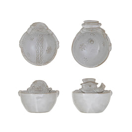 STONEWARE SANTA/SNOWMAN SHAPPED BOWL - 2 STYLES