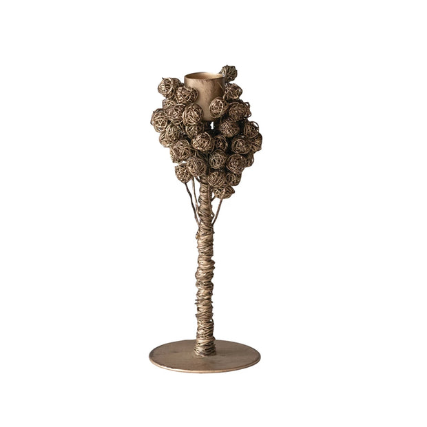 METAL TAPER HOLDER WITH WIRE CLUSTERS SMALL