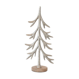 CAST ALUMINIUM TREE WITH MANGO WOOD BASE
