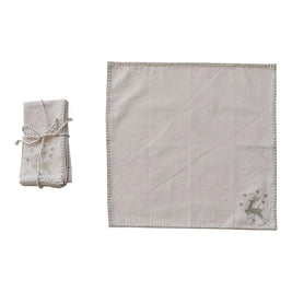 COTTON NAPKINS - SET OF 4 TIED WITH METALLIC ROPE