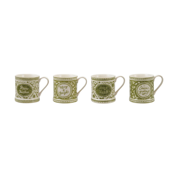 STONEWARE MUG WITH HOLIDAY DESIGN & SAYING, 4 STYLES