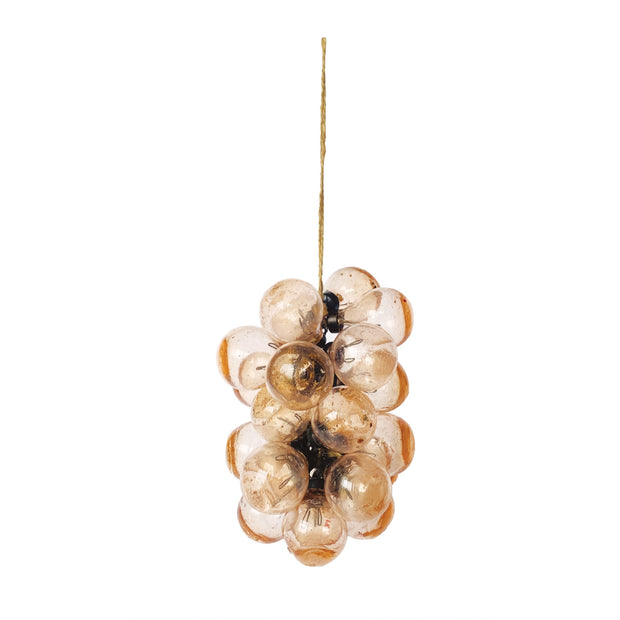 HAND-BLOWN GLASS BALL CLUSTER ORNAMENT, BLUSH COLOR