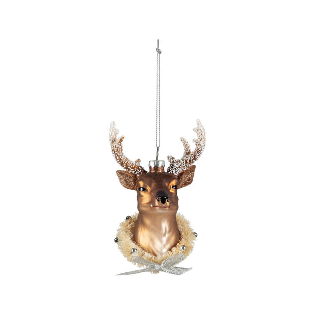 MERCURY GLASS DEER HEAD ORNAMENT, GOLD FINISH